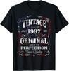 28. Geburtstag T-Shirt 1997 Geburtstagsgeschenke für Unisex Damen T-Shirt Individuell Bedruckte Grafik-T-Shirts Vintage Unisex Kleidung Oberteile