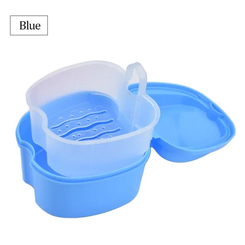 Dental Denture Box Retainer Braces Storage Box Invisible Teeth Denture Cleaning Tooth Storage Portable Belt Case