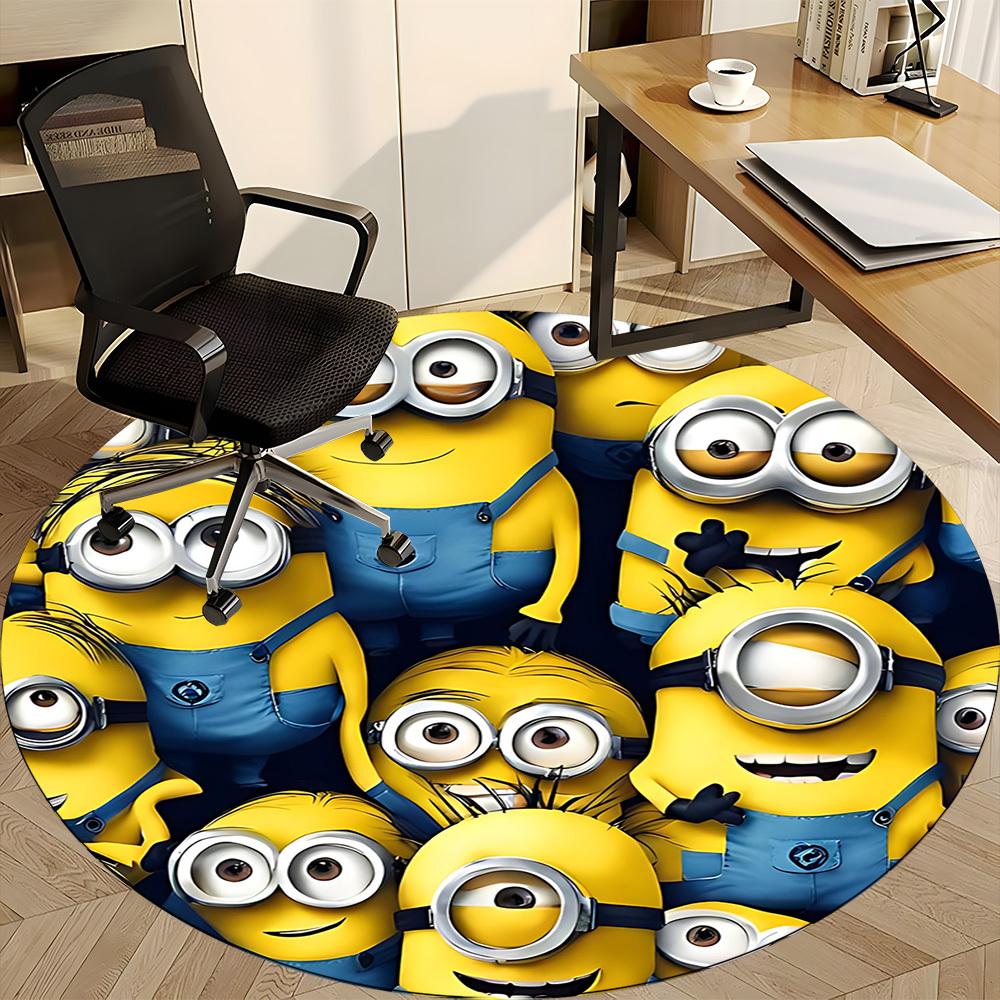1pc Minions Office Round Area Rug, Under Office Chairs Bedroom Living Room Home Decor, Room Deco, Available in Various Sizes156