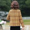 Autumn and Winter Contrast Button Cardigan Long-sleeved Women's Plaid Coat Fashionable Commuter Elegant Top