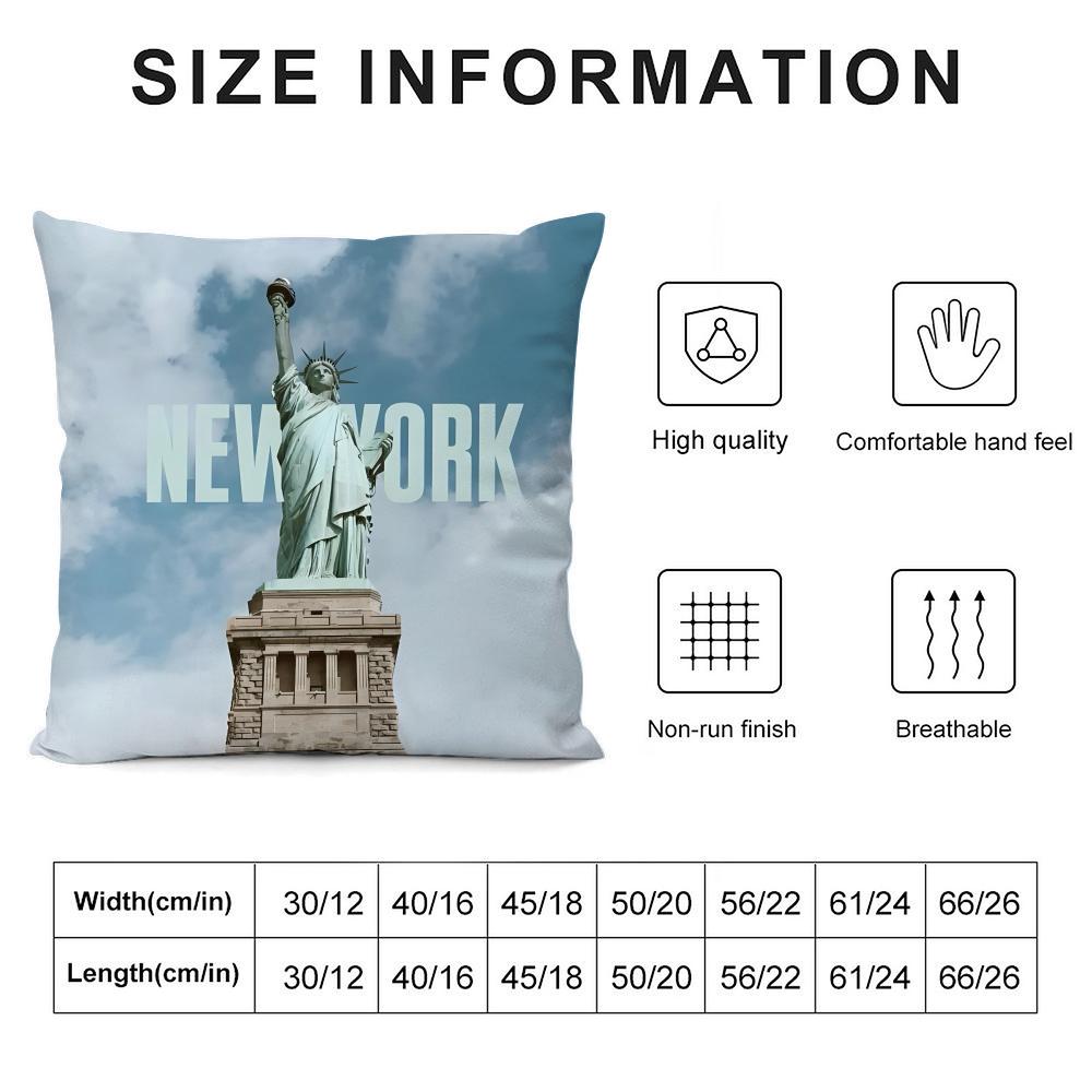 New York City Fashion Cushion Cover Pillowcase Ultra Soft Skin Friendly Fabric Cloud Like Comfort & Concealed Zipper
