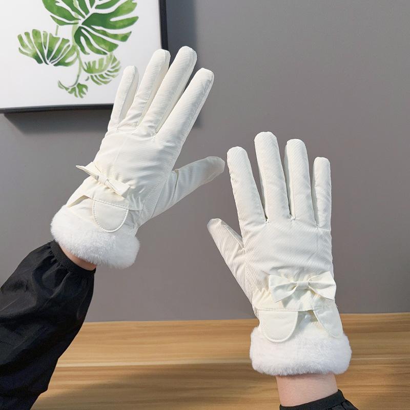 Gloves winter cycling warm fleece thickened touch screen waterproof