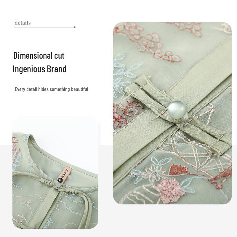 New Chinese Style Chiffon Blouse for Mothers
