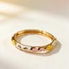 Retro Court Four-leaf Clover Enamel Macaron Multi-color Oil Dripping Bracelet
