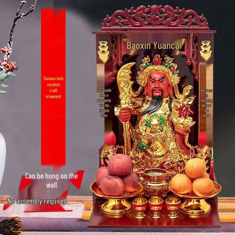 Estatua de Cerámica del Dios de la Riqueza y del Dios Marcial Guan Gong para Decoración del Hogar y la Oficina