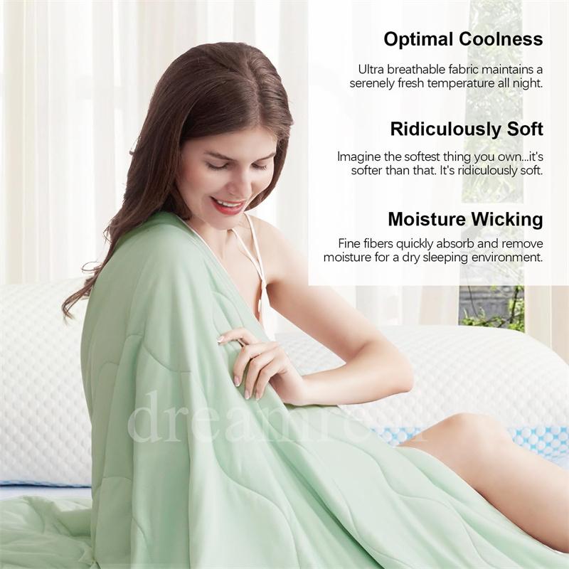High Quality Cooling Comforter, Cold Touch Fabric Absorbs Body Heat, Soft Air Condition Blanket, Smooth Lightweight Summer Quilt