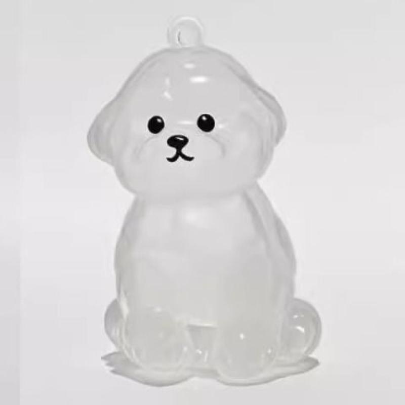Cartoon Dog Shape Dog Hair Storage Box Hair Grooming Transparent Pet Hair Keychain Diy Handmade Acrylic Puppy Pendants Backpack