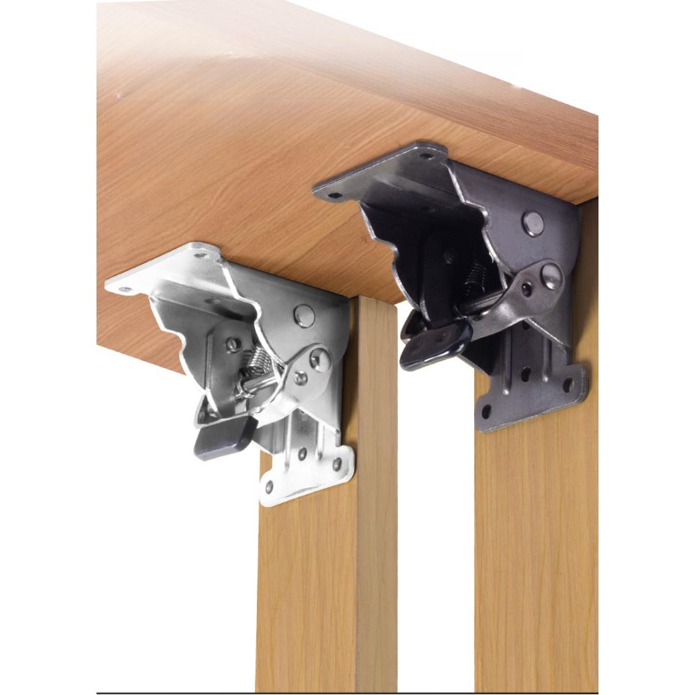 4 Stück Heavy Duty Klappwinkel 90 Grad Selbstverriegelndes Klappscharnier für Tischbeine Möbelbeschläge Zubehör