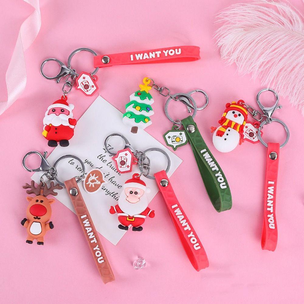 Keyring Women Ornament Kids Gift Doll Pendant Car Key Ring Bag Charm Key Chain Christmas Keychain
