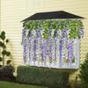8pcs Artificial Flowers Silk Wisteria Vine Ratta Silk Hanging Flower Wedding Decor (Purple)