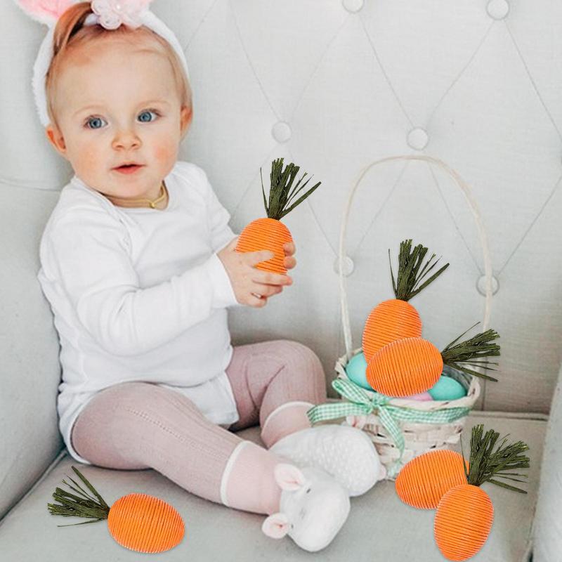 Easter Carrot Ornaments 2025 Spring Easter Party Decoration for Home Kids Birthday Favors Gift Artificial Carrot Vegetables Toy