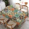 2D Flach 1 Stück-Tischdecke Bohemian Mandala Tischdecke Heller Retro-Stil Florale und Geometrische Muster Geeignet für Esszimmer, Küche, Picknick Dekoration