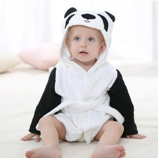 Animal-Shaped Hooded Bathrobe for Infants and Toddlers