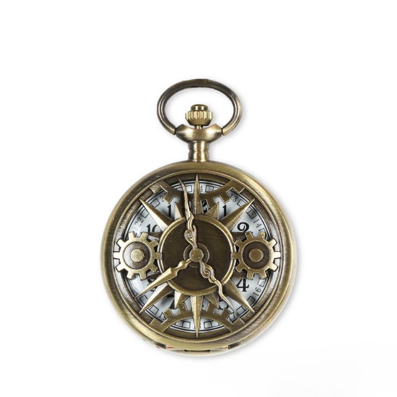 Retro Flip Quartz Pocket Watch Classic Roman Numerals Arabic Numerals Men's and Women's Necklace Watch Zinc Alloy Material