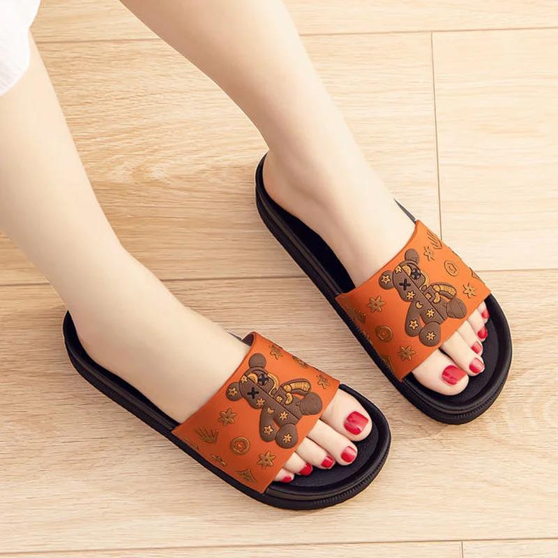 Fashion Shoes for Women Bathroom Cartoon Indoor Open Toe Cute House Woman Slippers Platform Anime Home Slides Sandals Y Natural Skin Eva