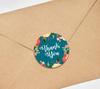 Darling Souvenir 45 Pcs Round Floral Border Black Thank You Stickers Wedding Envelope Seal-1.6
