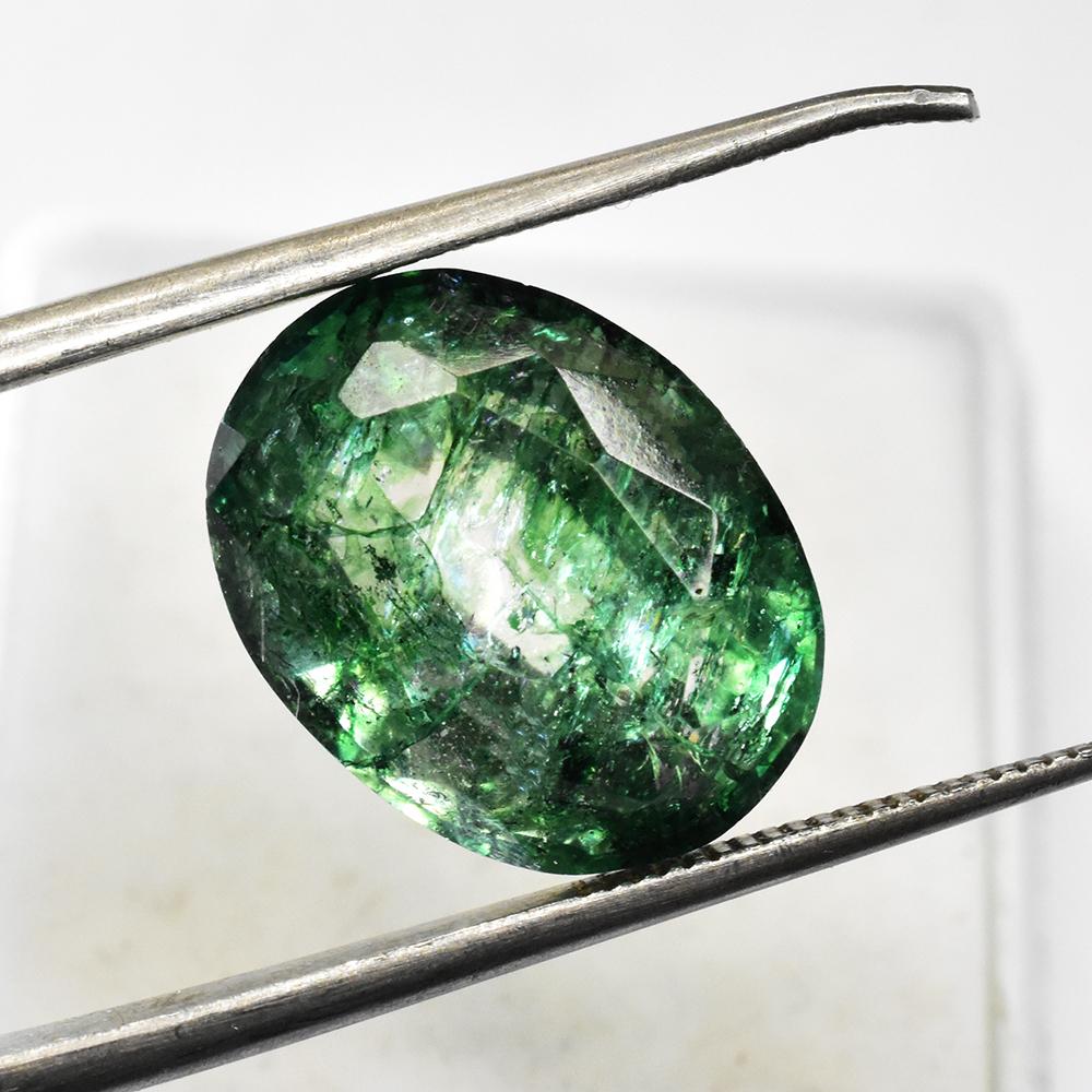 Natural Green Emerald Loose Gemstone 9.40 Ct Oval Cut Form Zambia for Jewelry Making and Crafts