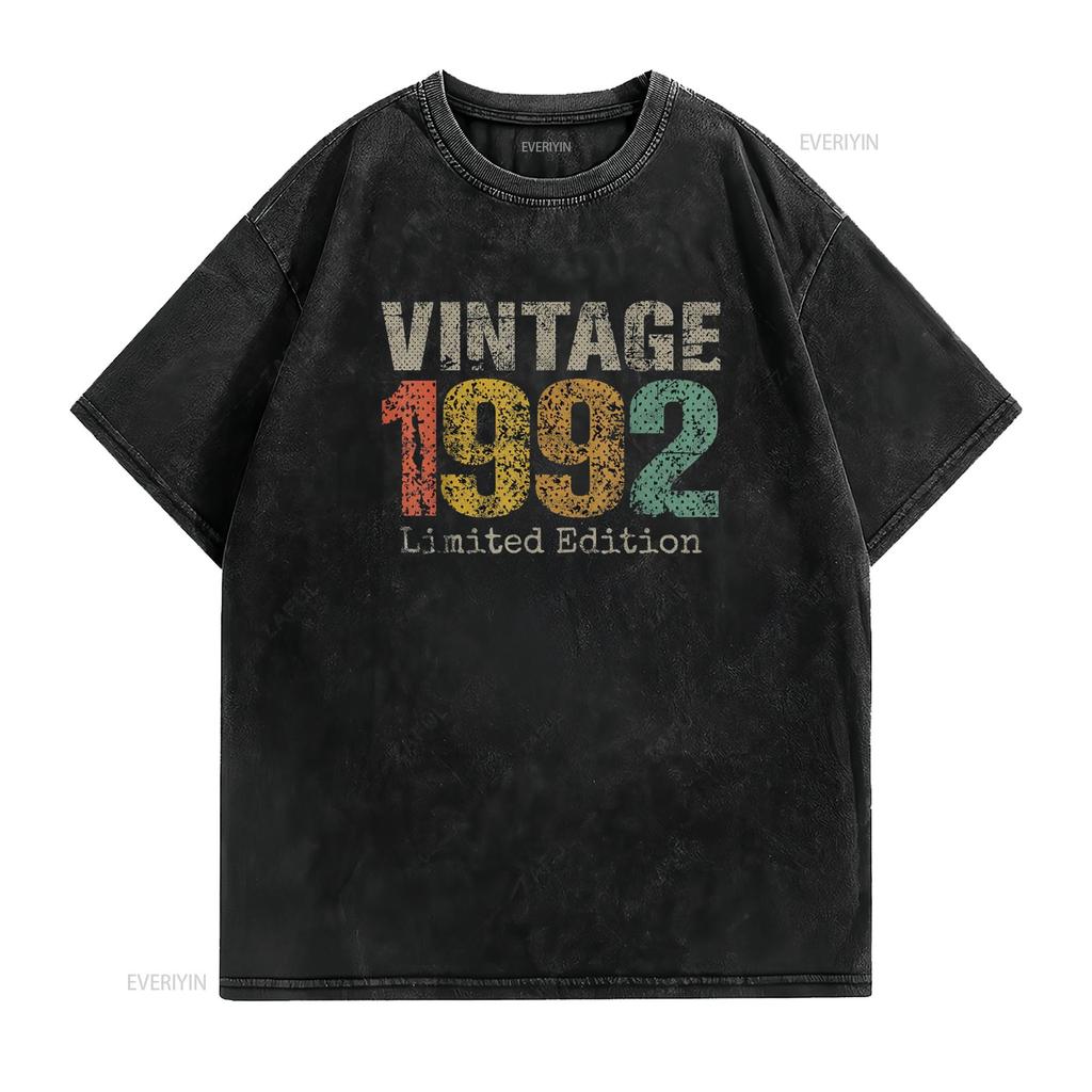 32 Year Old S Vintage 1992 Limited Edition 32nd Birthday T Shirt Vintage Washed Designer Clothes Casual Comfortable Unisex