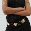 Salircon Vintage HollowOut Round Waist Chain Gold Color Metal Waist Chain Adjustable Oval Belly Chain Women Jewelry Accessories