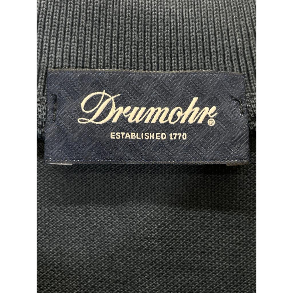 Drumohr Navy Cotton Long Sleeve Polo Shirt Tops M NavyUsed