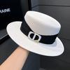 Summer Women's Flat Top Straw Hat Travel Seaside Vacation Shade Sun Protection Hat Casual Straw Sun Hat