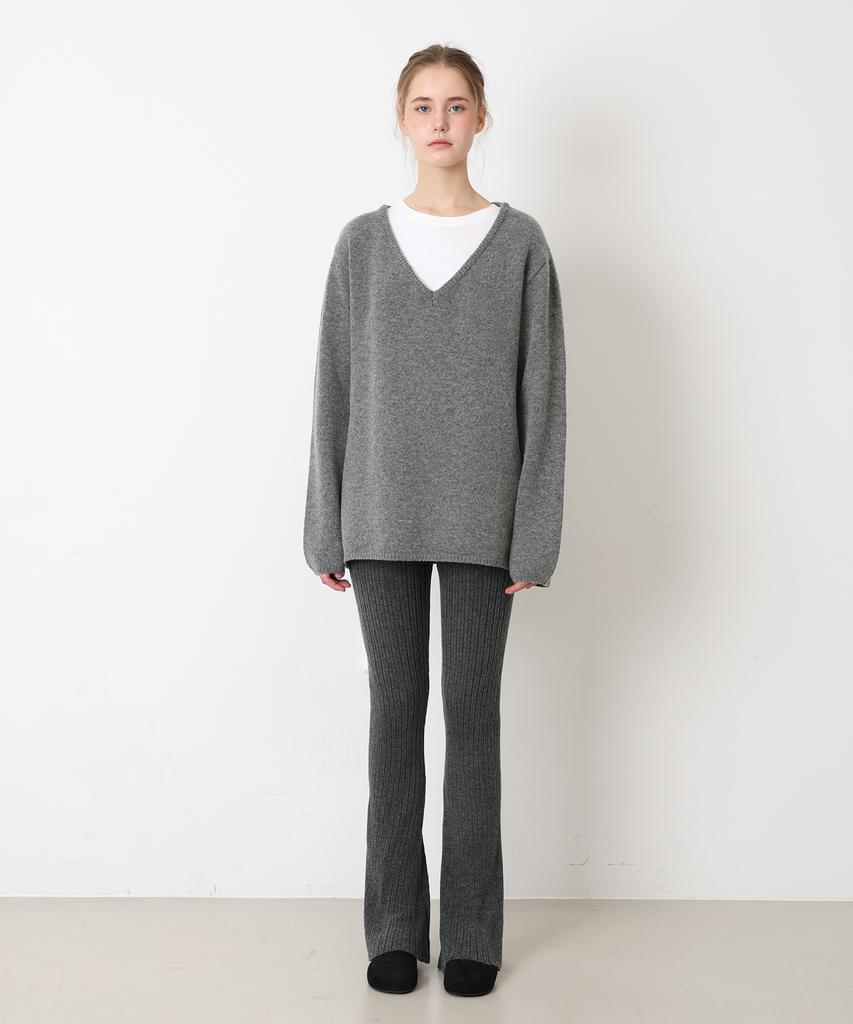 Daenkeudieo Deep Line Wool Knit - Gray