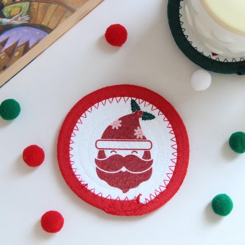 Heat Resistant Christmas Coaster Trivet Insulated Mat Snowman Christmas Cup Mat  Christmas Gift