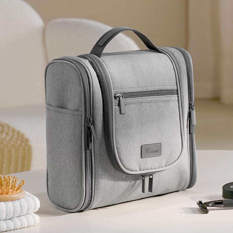 Large Capacity Double Opening Travel Toiletry Bag with Hook Waterproof Makeup Storage Bag Oxford Cloth Carry-On LIJIAO