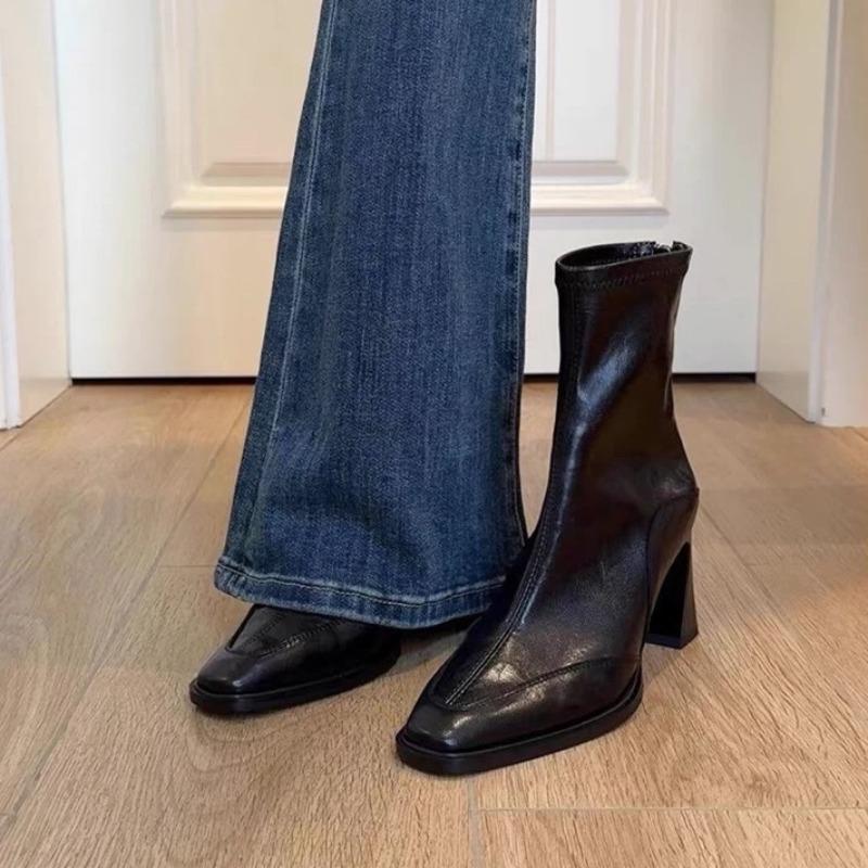 Fashion 2025 New Casual and Comfortable Women Short Ankle Boots Elegant High Heels Shoes Winter Pumps Goth Designer Fad Chunky Boots