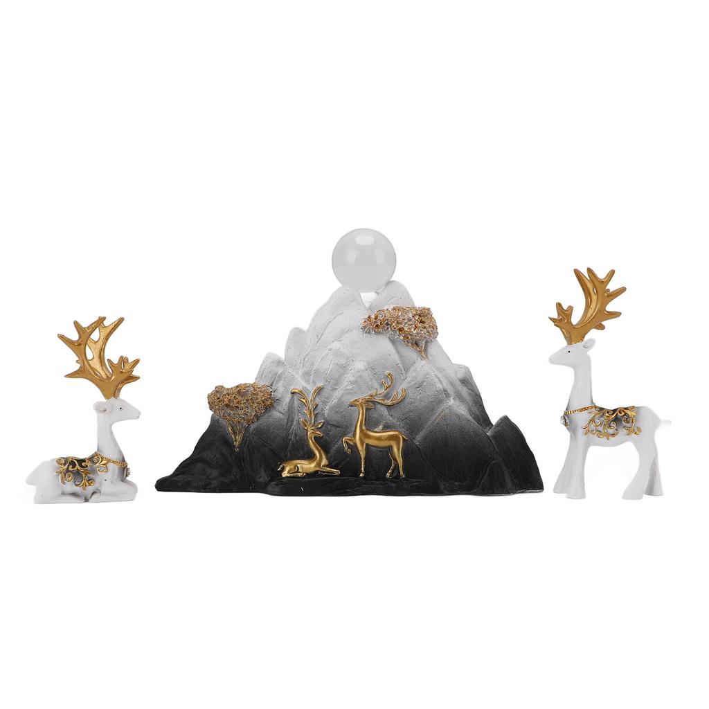Resin Sitting Standing Deer Statues Reindeer Figurines Ornaments Mountain Rockery Sculpture for