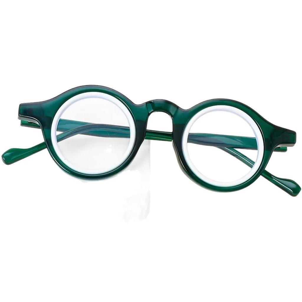 Ladies Anti Blue Light Reading Glasses HD Thick Retro Circular Frame for Middle Aged Elderly Women