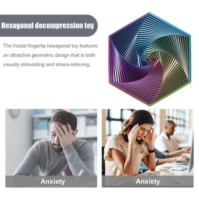 Fraktaalne Fidget Heksagon Geomeetriline Disain Visuaalne Illusioon Sõrmetipp Mänguasi Kaasaskantav Ärevuse Leevendus