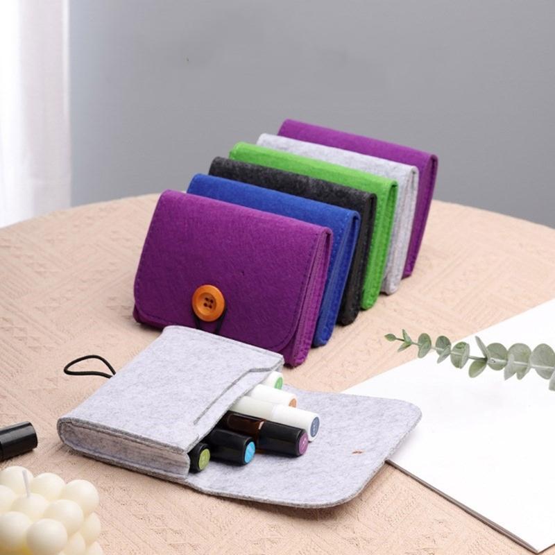 Tragbare Aufbewahrungstasche Filzetui für ätherische Ölflaschen Reise Rollerflaschen Aufbewahrungsorganizer