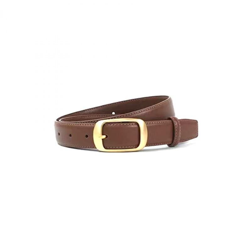 Stylish 2024 Womens Versatile Simple Belt Made From Premium Leather Twolayer