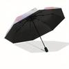 Kätzchen, Wolken Automatischer Regenschirm einfaches Acht-Rippen-Design, helles Farbmuster, stabiler Eisenrahmen, ideal für Reisen und Outdoor,