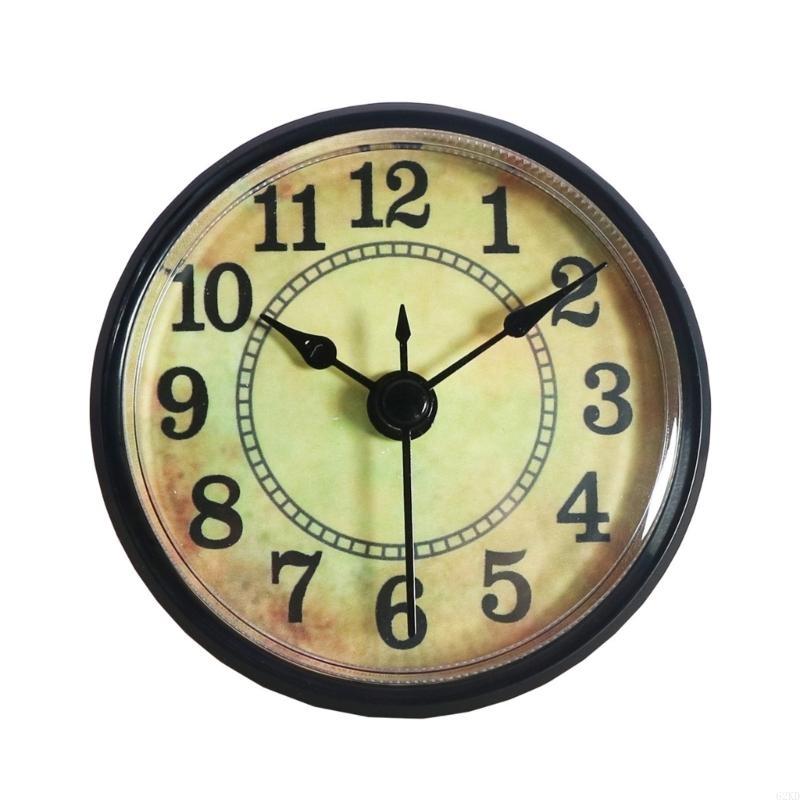 62KD Round Shaped Wall Clock Head Roman/Arabic Numeral Inlaid Clock Insert 70mm Quartzs Clock Head for Bedroom Living Room