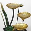 Relaxation Tabletop Water Fountain with Rocks 3 Tier Lotus Leaf Small Waterfall Fountain with Light for Indoor Zen Home Bedroom Desktop Decor
