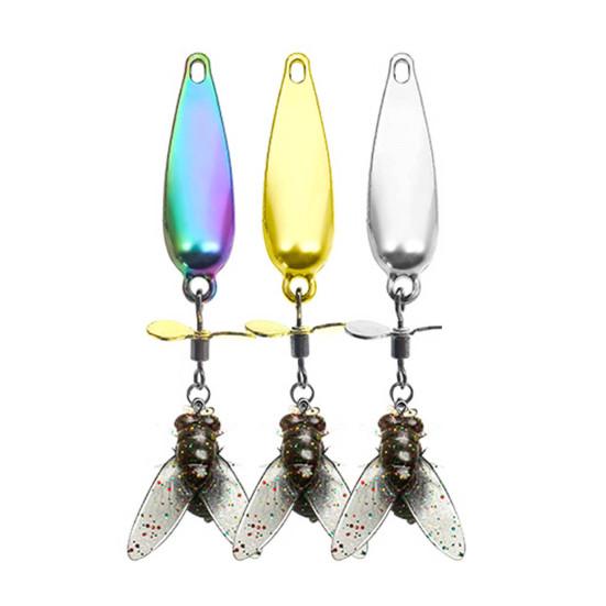 5Pcs Metal Propeller Fishing Lures Compact Portable Easy to Use Fly Spinning Propeller Metal Sequin Hard Baits