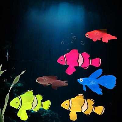 Decorazione Luminosa in Silicone Pesce Rosso & Medusa per Acquario
