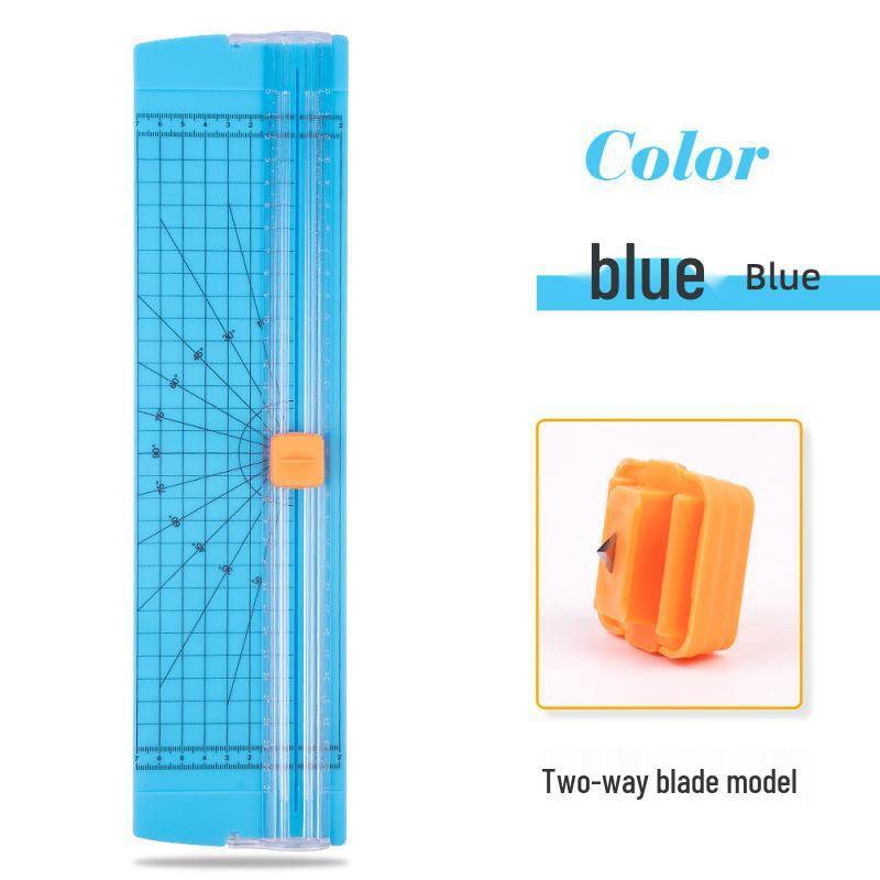 

Мини-резак для бумаги A4 двусторонний для студентов - Идеально подходит для поделок и рукописных отчетов синий