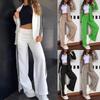 2025 European & American Women's Autumn/Winter Casual Blazer and Wide-leg Pants Set