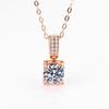 Sterling Silver S925 Bull Head Collarbone Necklace with Diamond Inlaid Pendant