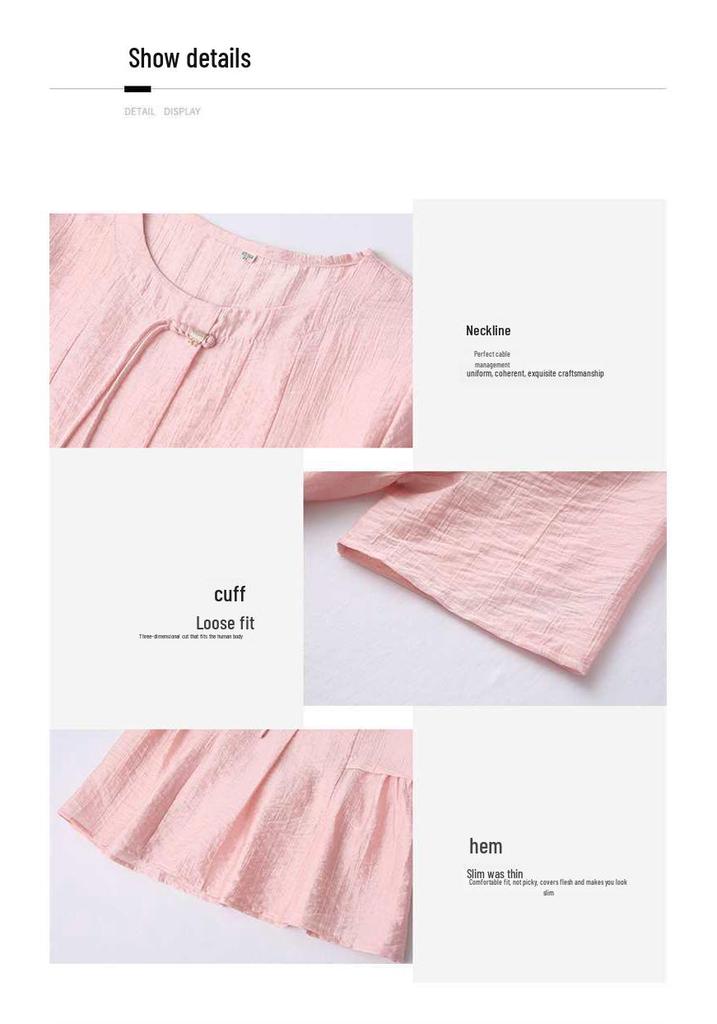 2026 Chinese Style Midlife Summer Outfit: Short-Sleeve Top, Age-Defying & Flattering