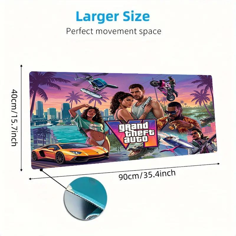 GTA Color Mouse Pad Large Gaming Table Cushion Non-slip Laptop Tablet Big Mousepad XXL Mat Mini PC Playmat With Lock Edge