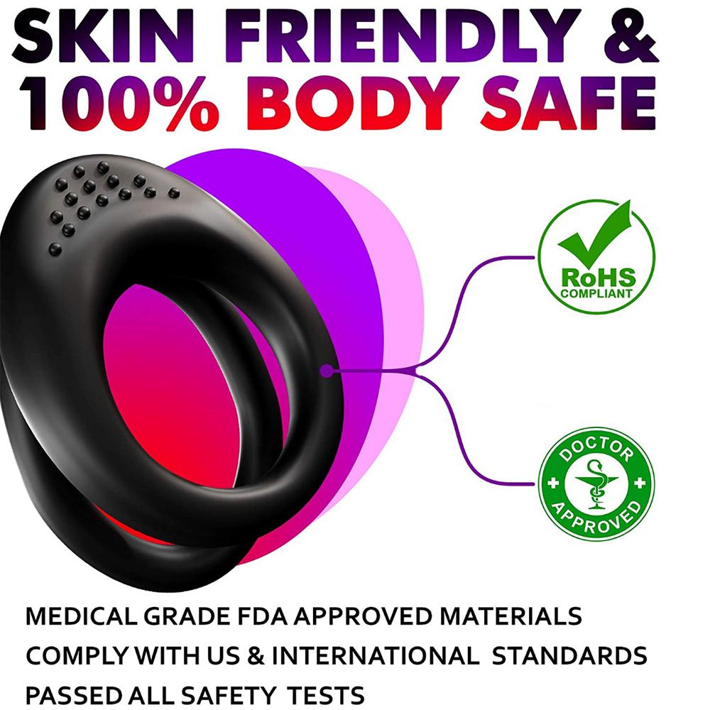Silikon Doppel-Penisring, Dehnbar Länger Härter Stärkere Erektion Cockring Erektionsverstärkend Sexspielzeug für Mann oder Paare