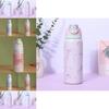 Ribbon Bow Pattern Print Insulated Water Bottle With Reusable Straw For Camping And Travel