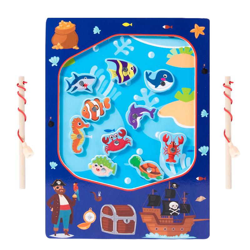 Magnetic Wooden Ocean Fishing Game for Kids - Educational Fun for Boys and Girls