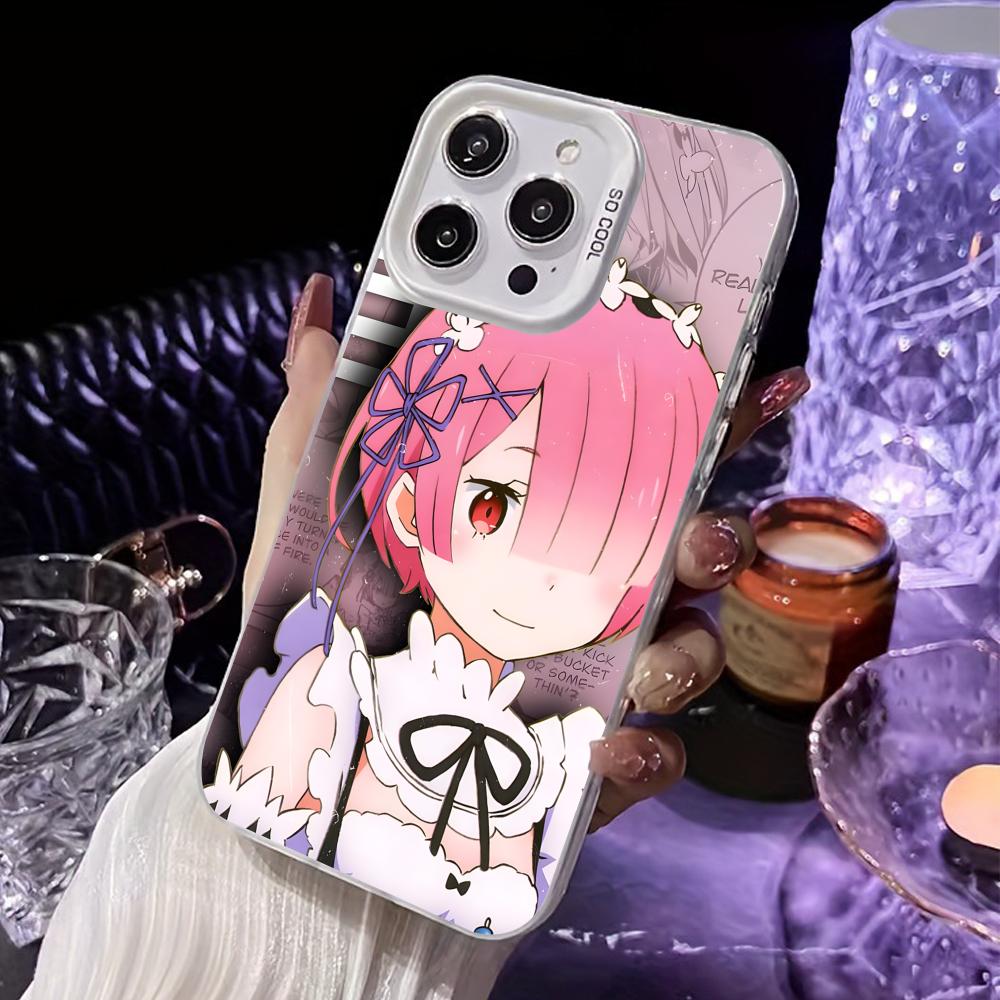ReZero Ram Waifu Mobile Phone Case for iPhone 17 16 15 14 13 12 11 X XR XS 8 7 Air Pro Max Plus White Translucent Colorful Cover