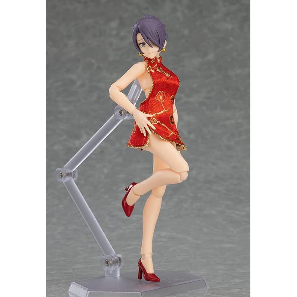 Figma Styles Corp Feminin [Mika] cu Fustă Mini Coordonare Rochie Chineză Figurină Mobilă Pictată din Plastic la Scară Non-Scară