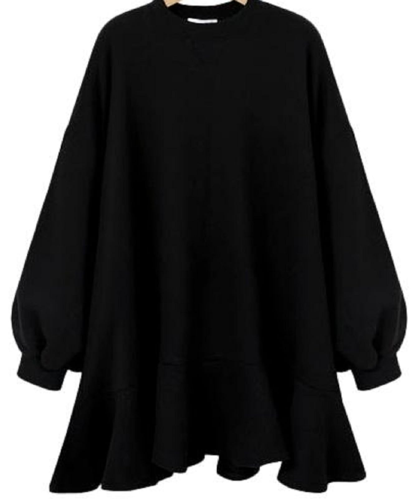 

Толстовка Nibunnoichi для женщин Размер Стиль Милая, С начесом, Без оборок (Черный, Л) чёрный